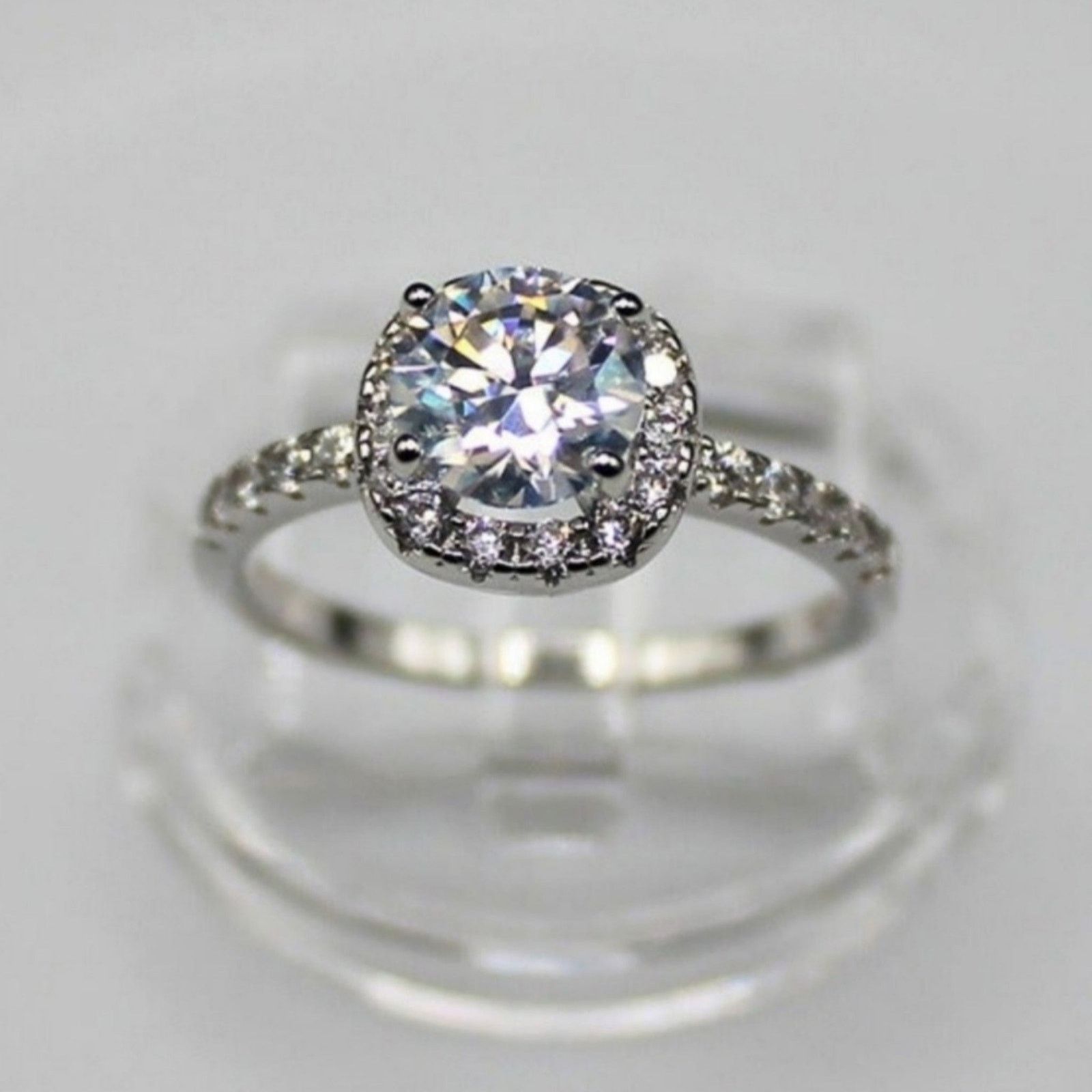 Other 925 Sterling Silver Moissanite Engagement Ring Size 6 Size ONE SIZE - 1 Thumbnail