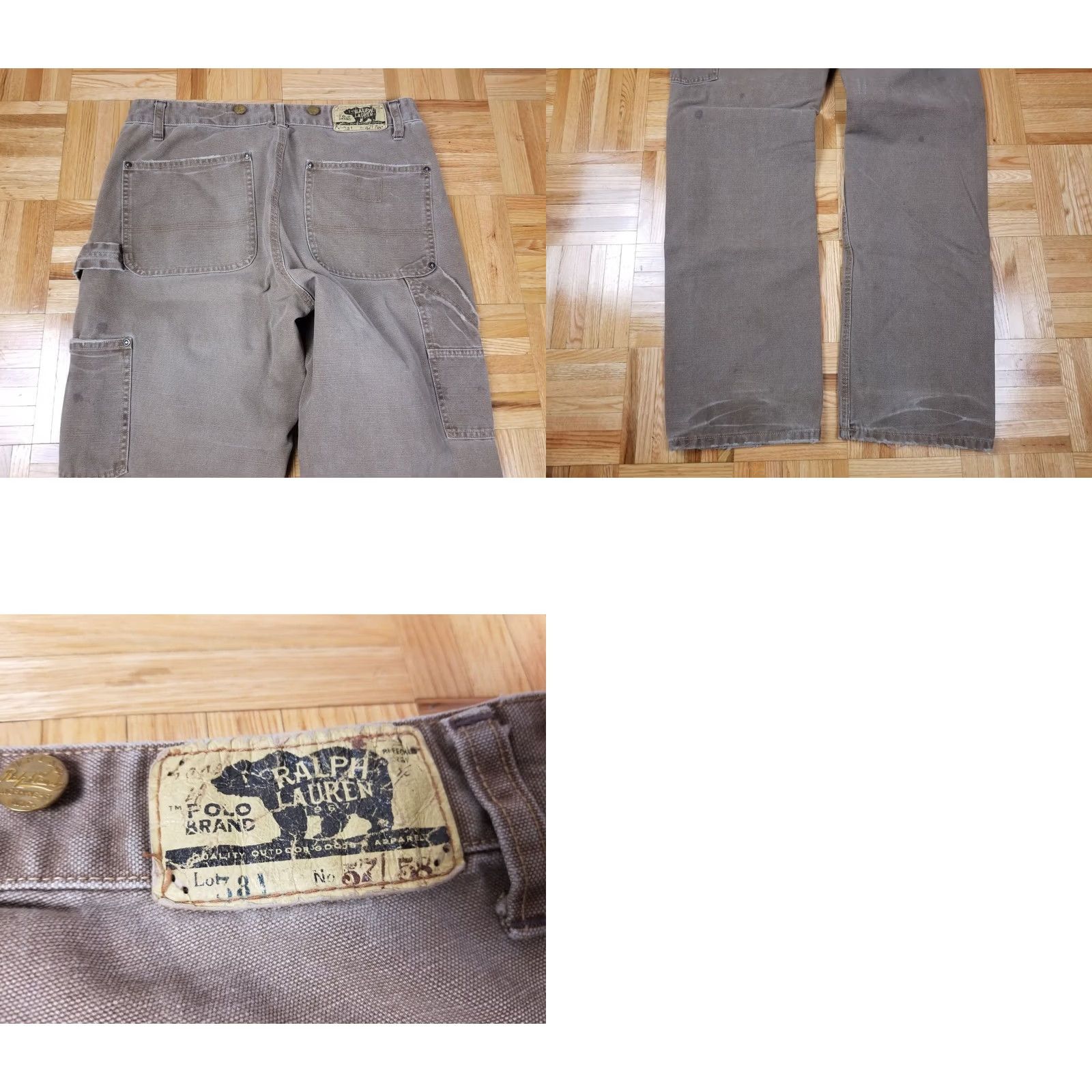 Ralph Lauren VINTAGE RALPH LAUREN POLO DISTRESSED DOUBLE KNEE WORK CARPENTER DUCK PANTS 32X32 BEIGE Mens Size US XS / EU 42 / 0 - 8 Thumbnail
