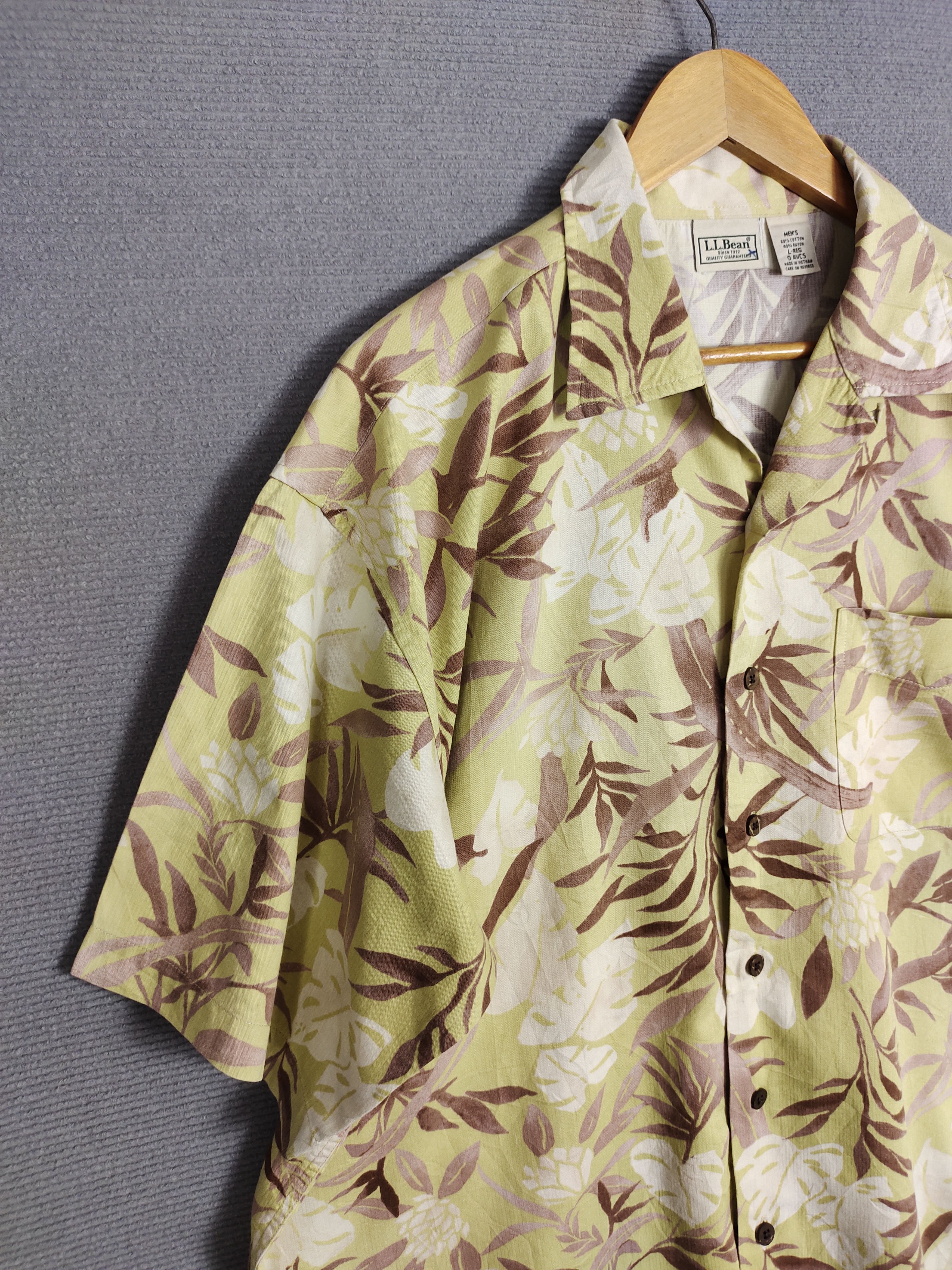 L.L. Bean Vintage L.L. Bean Cotton Rayon Hawaiian Shirt Size US L / EU 52-54 / 3 - 3 Thumbnail