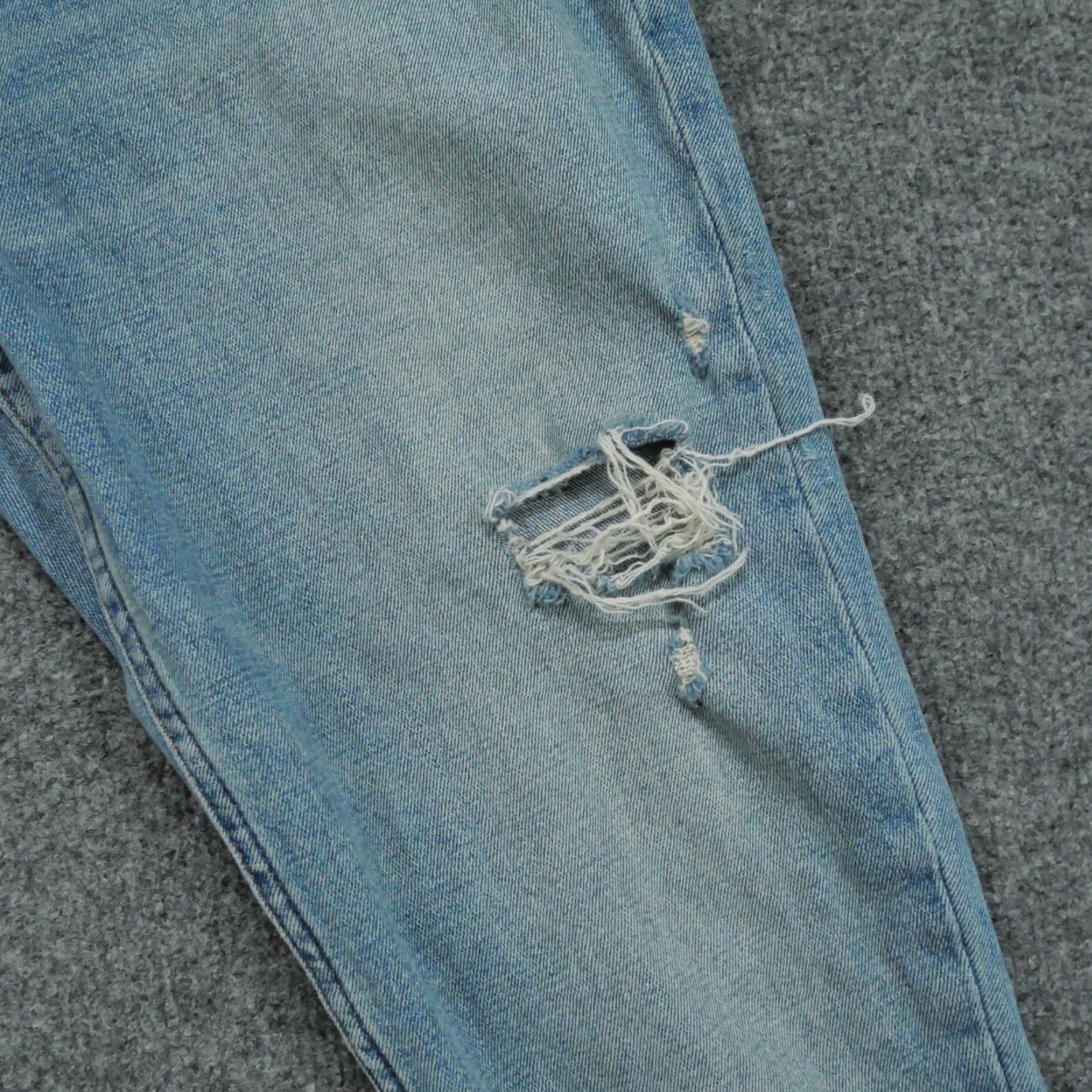 Abercrombie & Fitch Abercrombie & Fitch Jeans Womens 27 High Rise Slim Distressed Crop Blue Cotton Blend Denim Pockets Stretch 4R Regular Skinny Size 27" / US 4 / IT 40 - 5 Thumbnail
