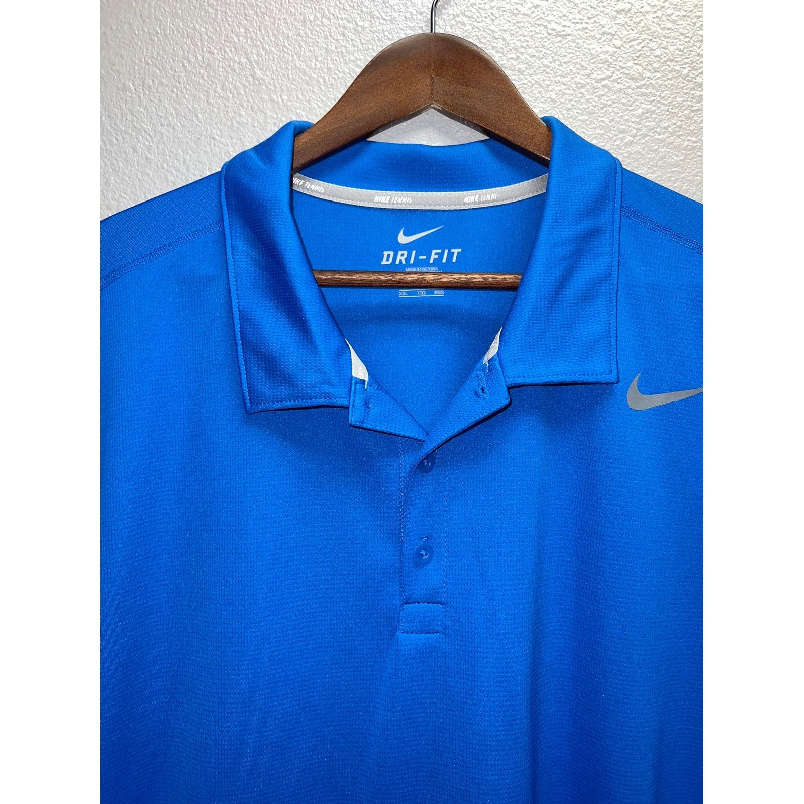 Nike Nike Blue Dri Fit Polo Shirt Tennis Blue Active Wear Top 2XL Size US XXL / EU 58 / 5 - 2 Thumbnail