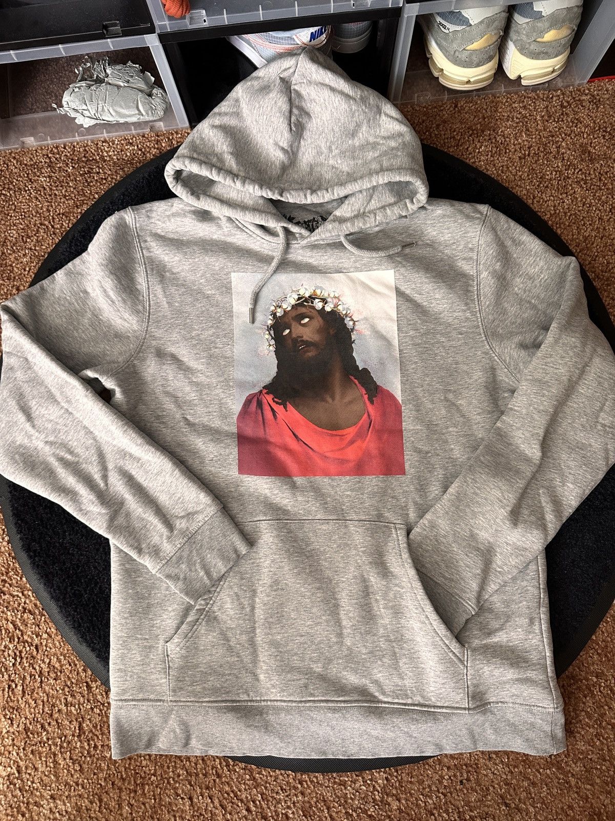 image of Denim Tears Crown Made Of Cotton Hoodie in Grey, Men's (Size Large)
