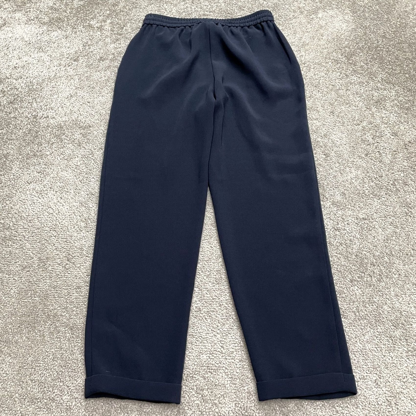 J.Crew J.Crew Drapey Elastic Waist Trouser Ankle Pants Womens 00 Navy Blue Tapered Leg Size 24" / US 00 / IT 34 - 2 Thumbnail