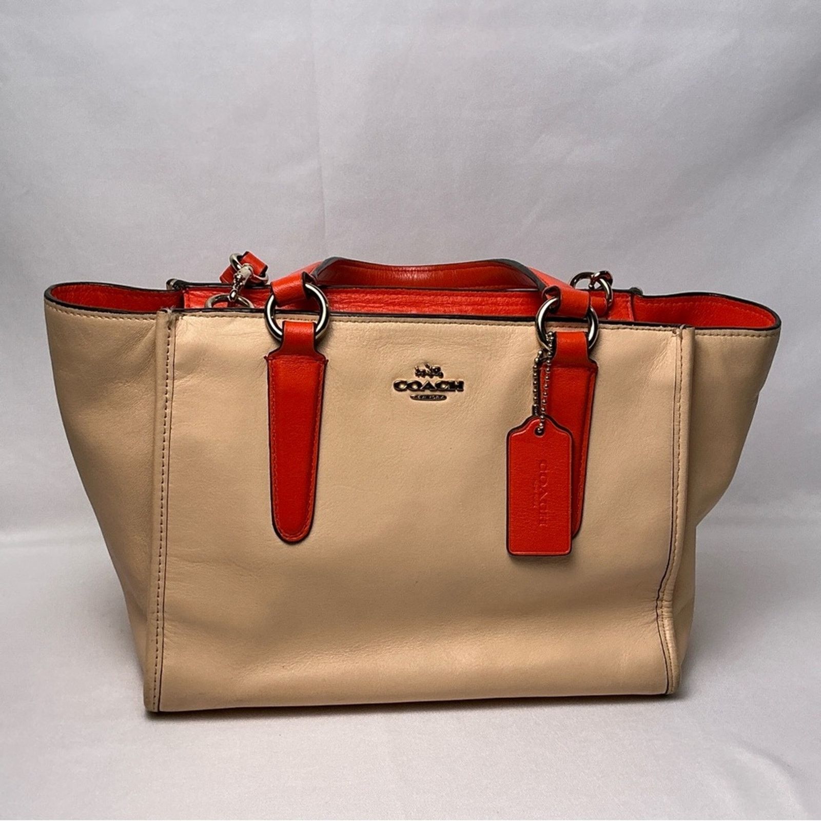 Coach Coach Mini Crosby Carryall 2 Tone Apricot/Coral Leather Size ONE SIZE - 6 Thumbnail