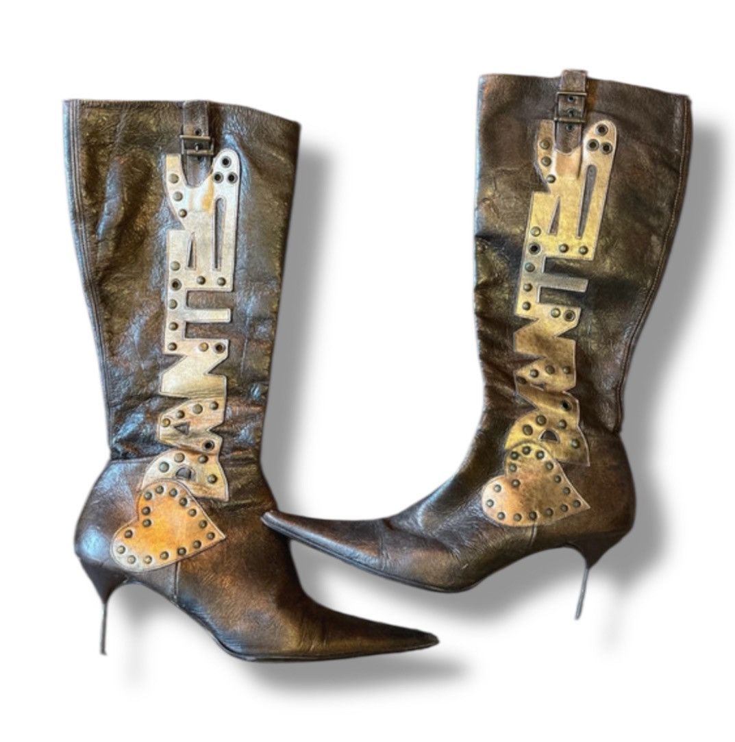 Other El Dantes Metallic Leather High Heel Boots – Size EU 38 Size US 7 / IT 37 - 1 Thumbnail