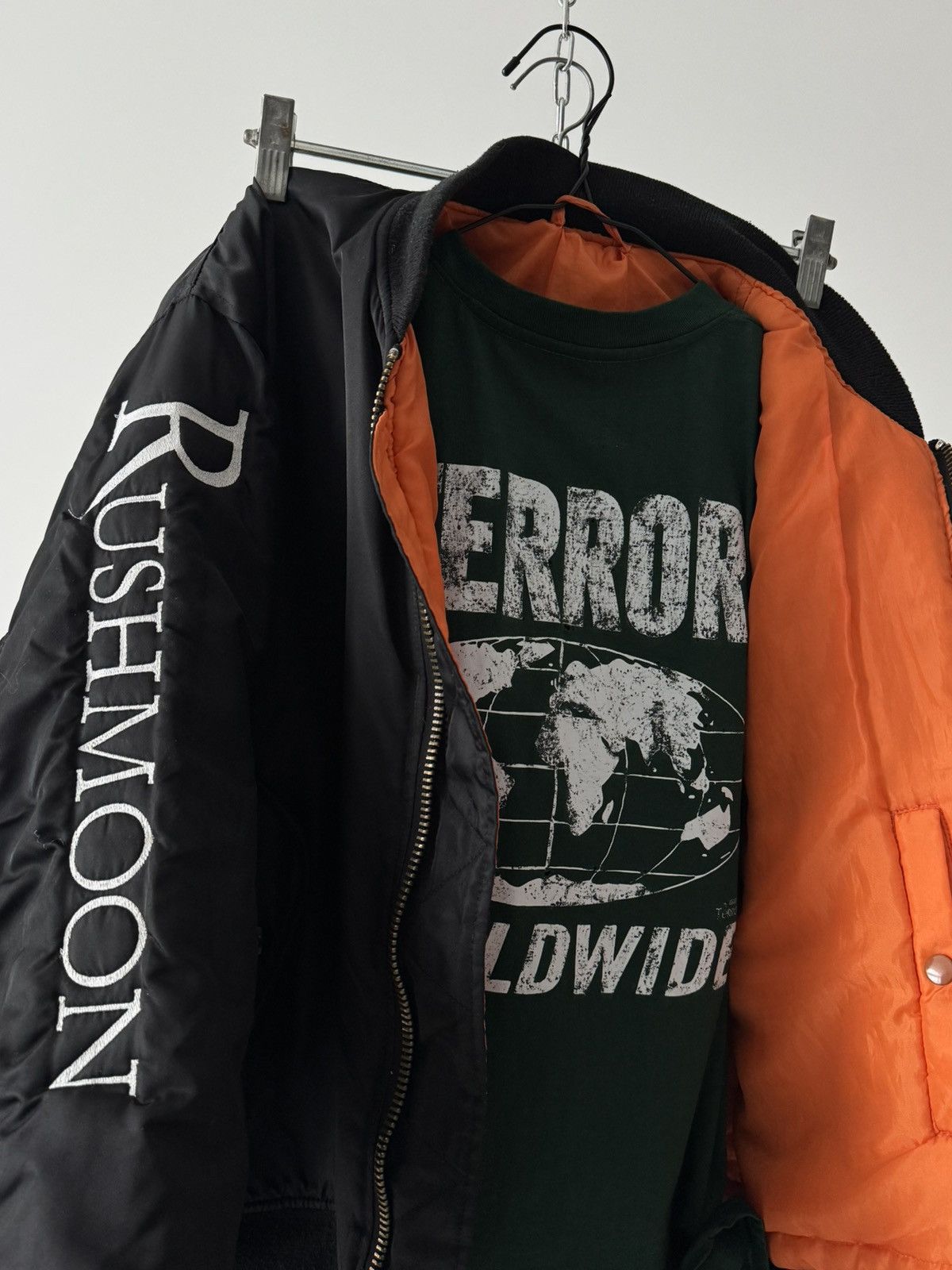 Band Tees Vintage 00s Rushmoon Metal Band MA-1 Bomber Jacket Size US L / EU 52-54 / 3 - 8 Thumbnail