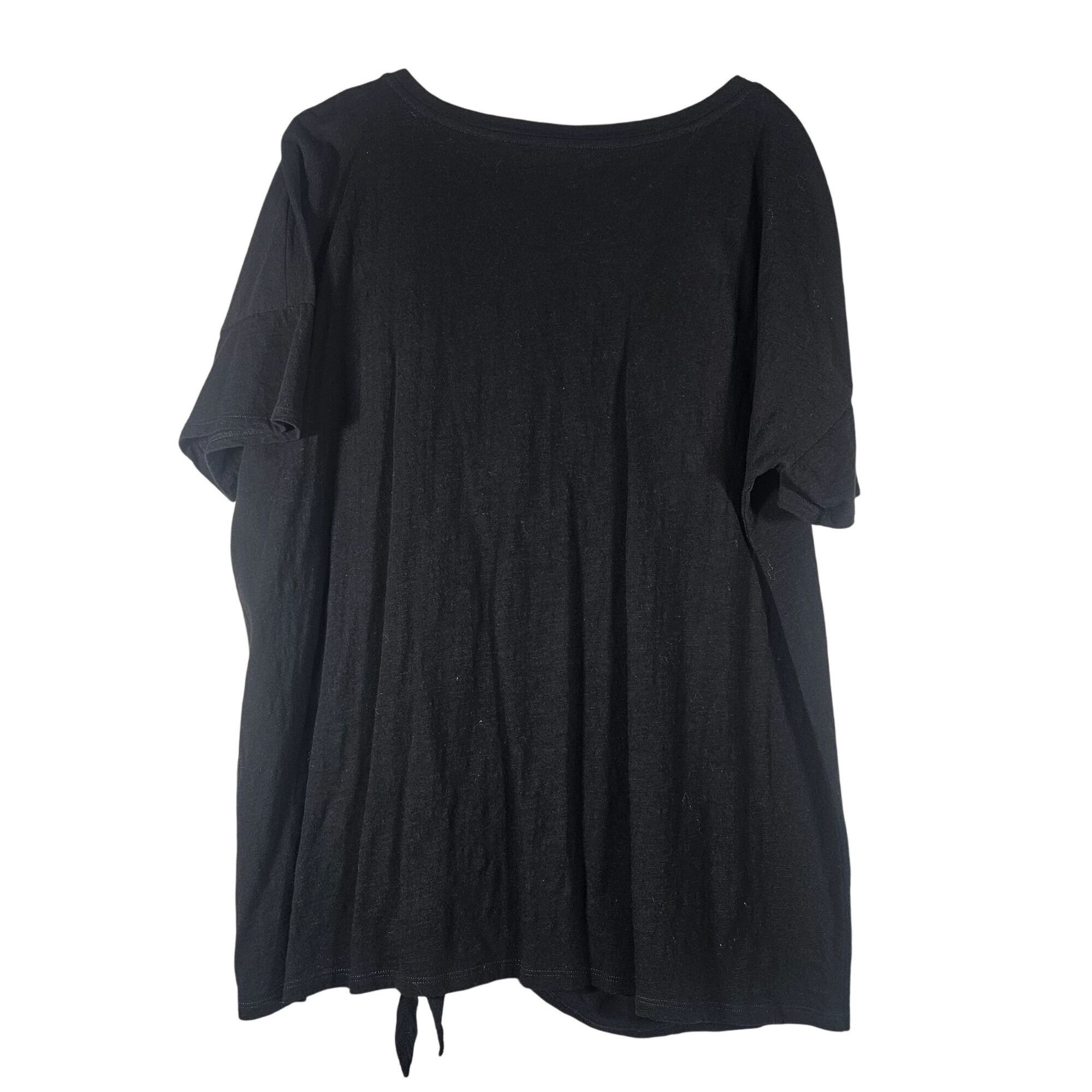 Other Eileen Fisher Black Tie-Front Organic Cotton Top M Minimalis Size M / US 6-8 / IT 42-44 - 3 Thumbnail