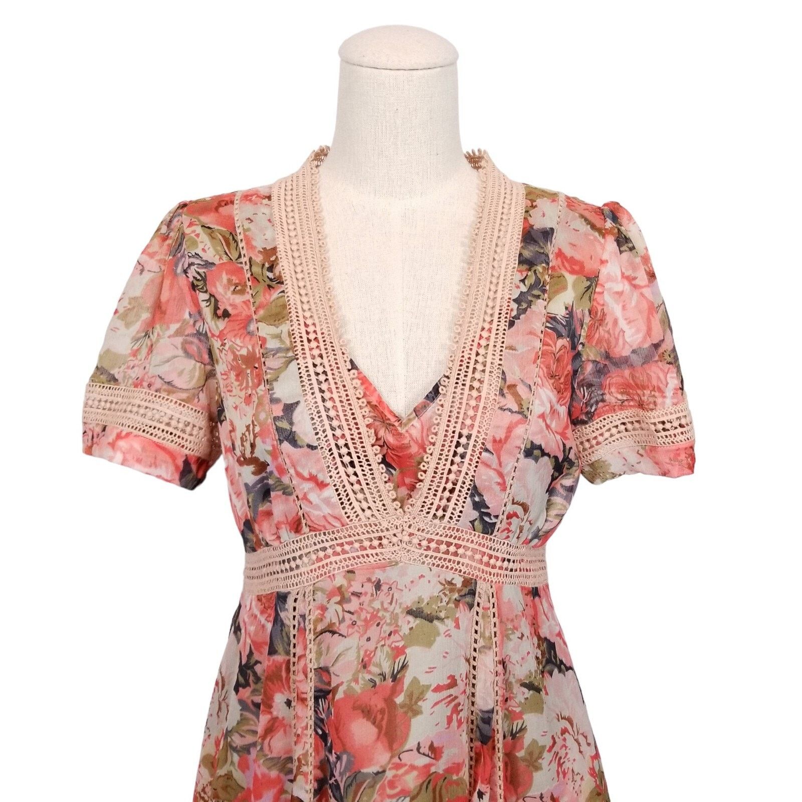 Anthropologie Ranna Gill Anthropologie Rose Print Dress Sz 2 Size XS / US 0-2 / IT 36-38 - 2 Thumbnail