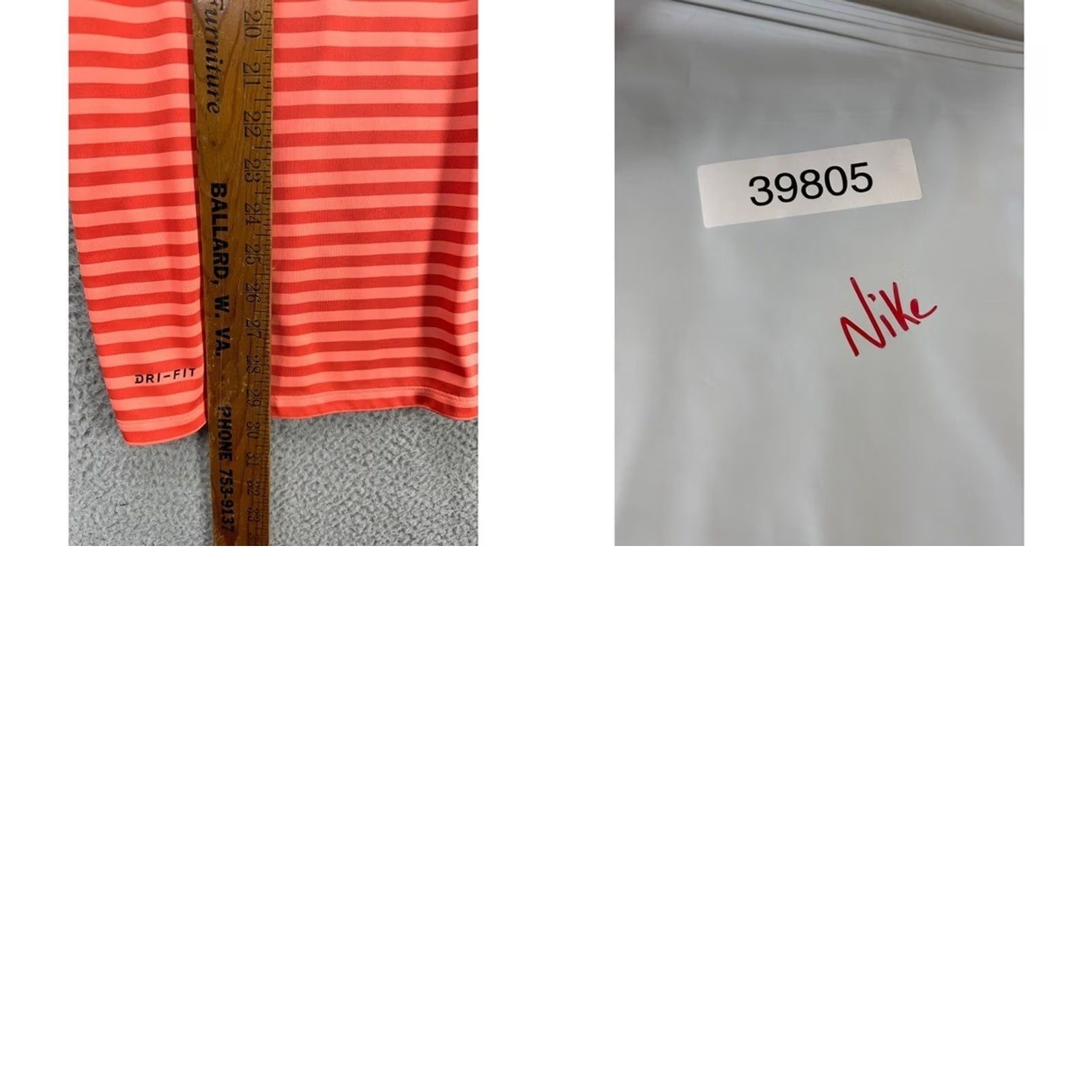 Nike Nike Golf Polo Shirt Mens Large Dri-FIT Orange Stripes Size US L / EU 52-54 / 3 - 8 Thumbnail