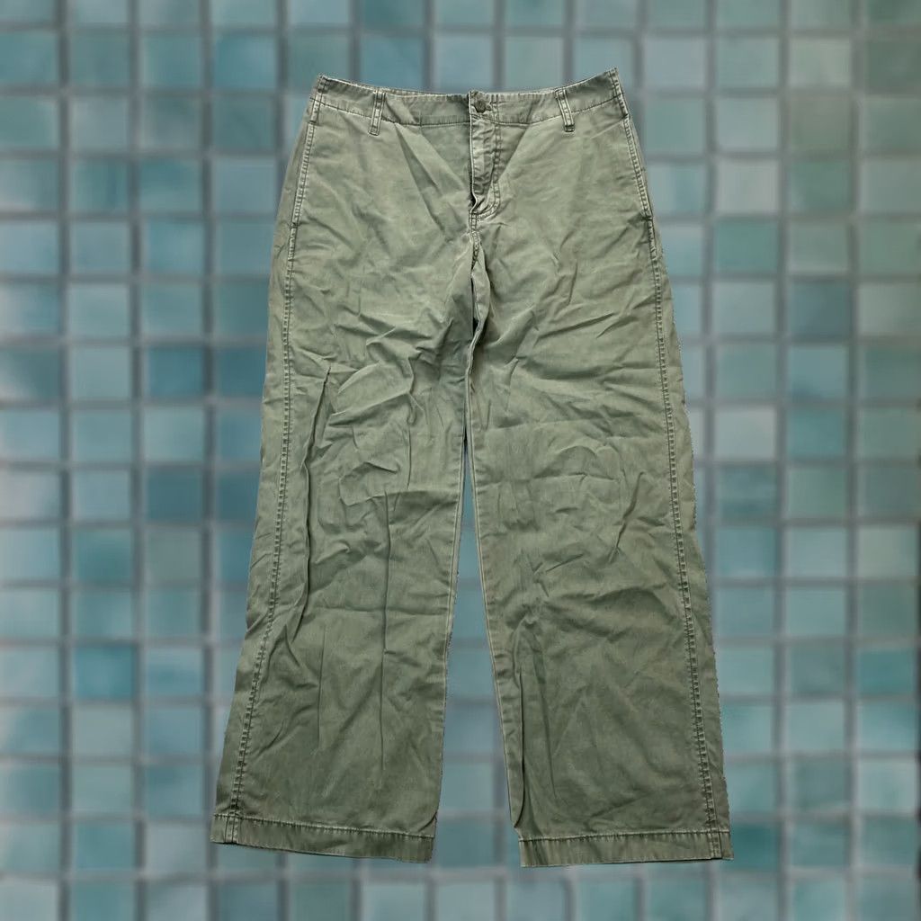 J.Crew J.CREW Pants Womens 27 Petite Green Sailor Heritage Chino Wide Leg Cotton Baggy Pants Regular Petite Green Chino Size 27" / US 4 / IT 40 - 1 Thumbnail
