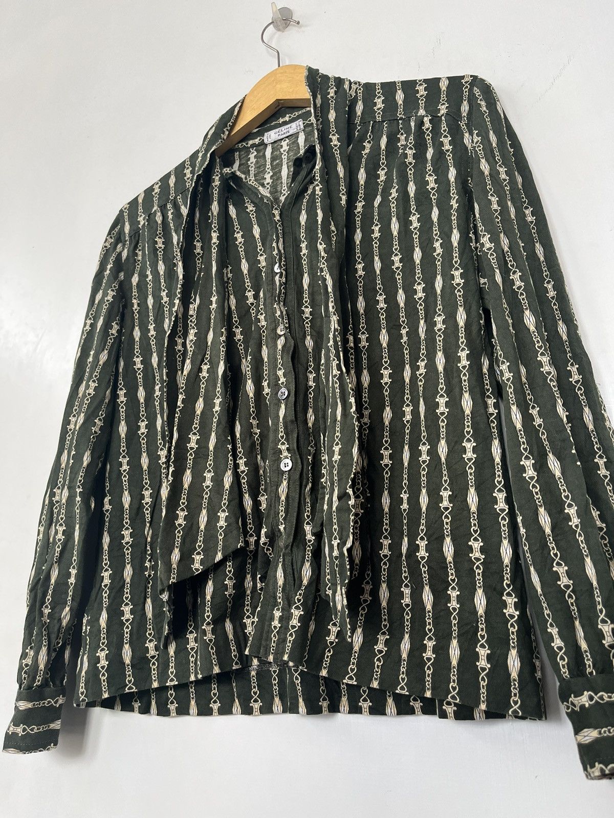 Celine Celine Paris Monogram Vintage 90’s shirt Buttom Up Size L / US 10 / IT 46 - 4 Thumbnail