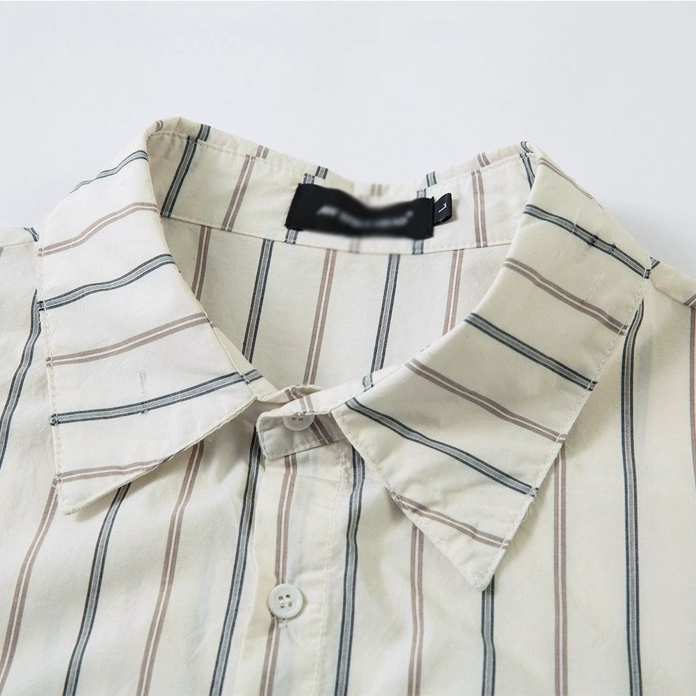 Vintage Men's trendy retro casual loose vertical striped shirt Size US L / EU 52-54 / 3 - 3 Thumbnail