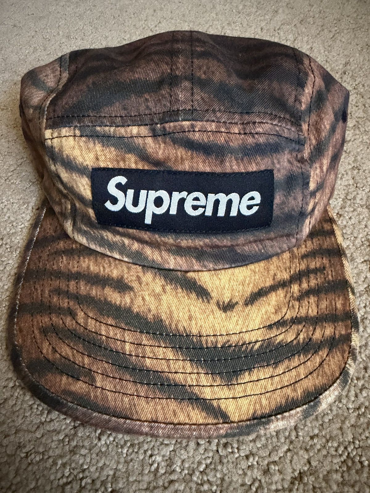 Supreme FW25 Chino Twill Camp Cap Tiger Camo Brand New