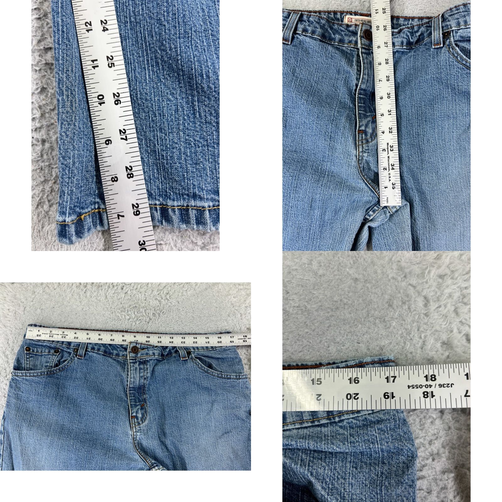 Levi's Levi's Women's Denim Jeans Bootcut Stretch Mid Rise Blue 16 Regular Cotton 33x29 Size 38" / US 16 / IT 52 - 8 Thumbnail