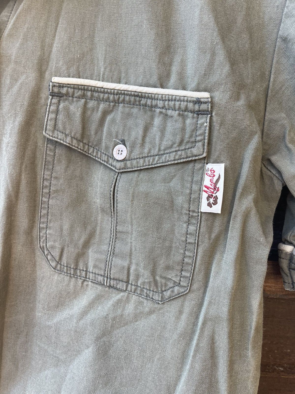 Mambo × Vintage 90’s Mambo Vintage military cargo khaki shirt pocket Size L / US 10 / IT 46 - 7 Thumbnail