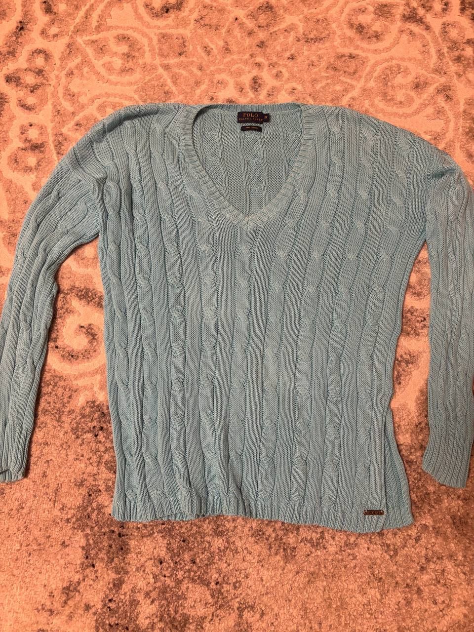 Polo Ralph Lauren Polo Ralph Lauren Women's sweater turquoise, chunky knit Size XS / US 0-2 / IT 36-38 - 2 Thumbnail