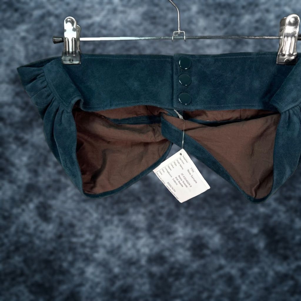 Jeffrey Campbell Jeffrey Campbell Navy Suede Strapless Crop Top Button Back Closure Sample Size Size ONE SIZE - 1 Thumbnail