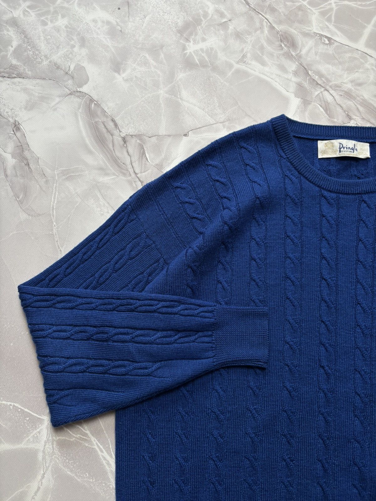Pringle Of Scotland PRINGLE OF SCOTLAND Cable Knit Sweater 100% Wool Men's XL Size US XL / EU 56 / 4 - 4 Thumbnail