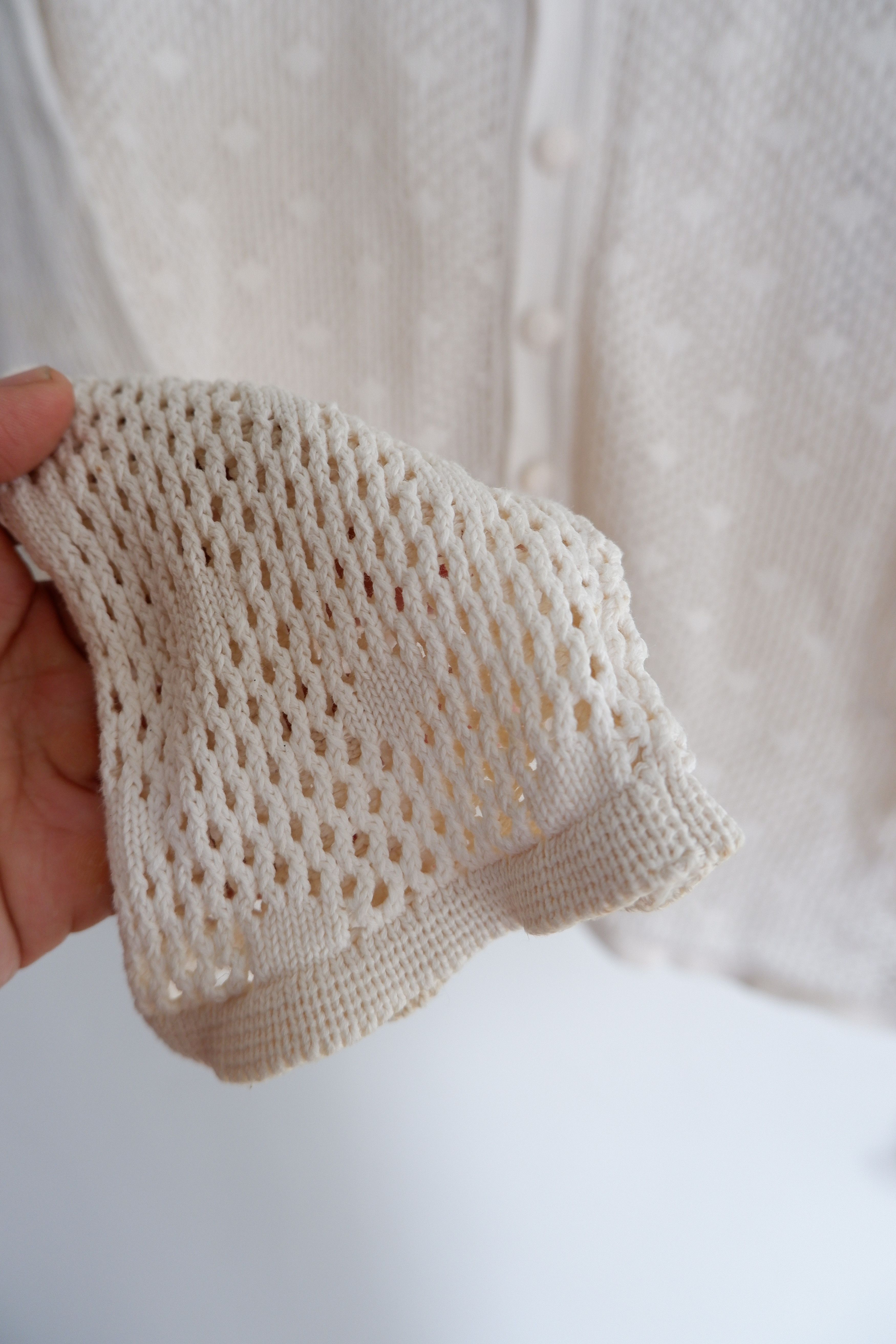 Yohji Yamamoto Vintage Y's Yohji Yamamoto Polkadot Knit Mesh Cardigan Size M / US 6-8 / IT 42-44 - 3 Thumbnail