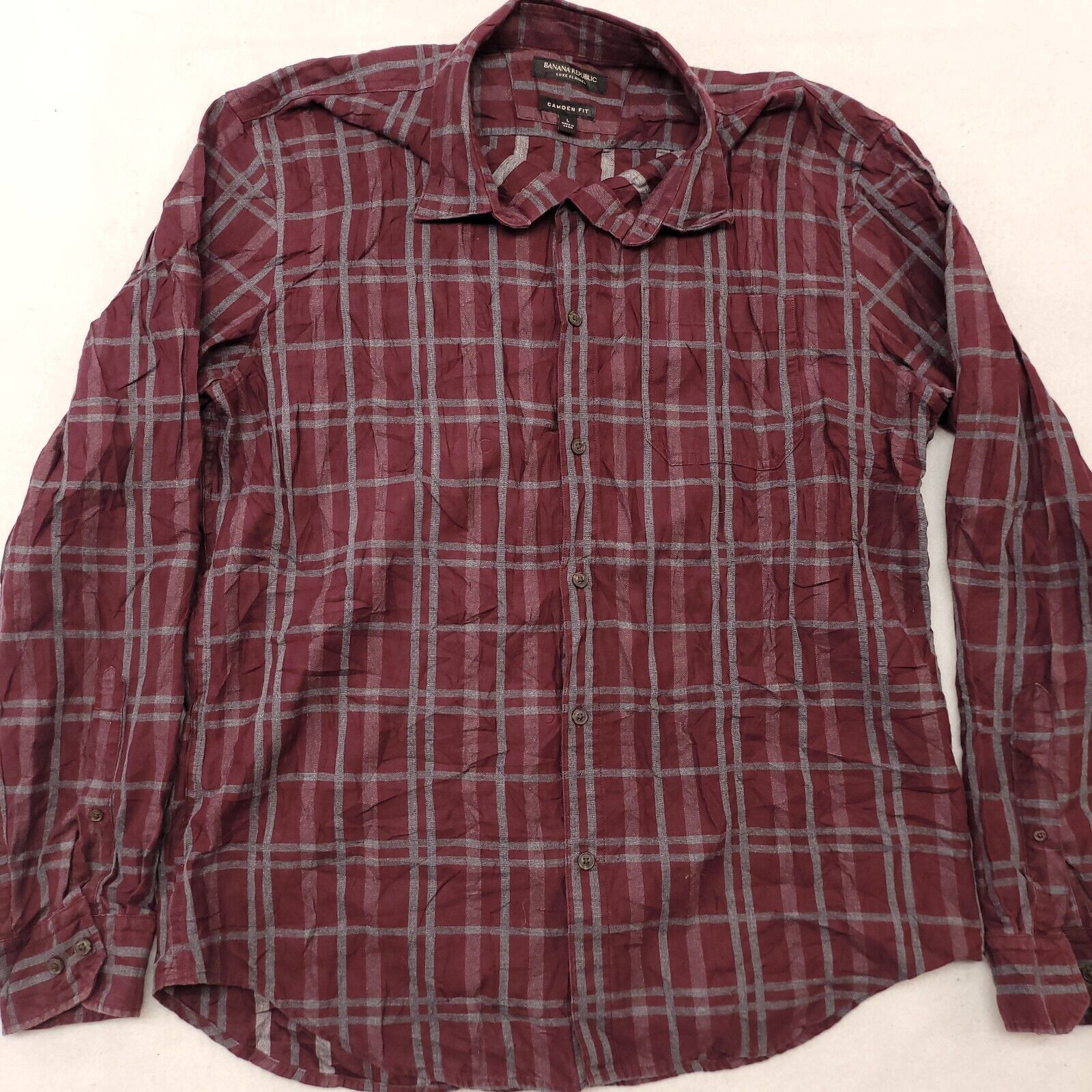 Banana Republic Banana Republic Tartan Flannel Shirt Mens Size L Maroon Gray Size US L / EU 52-54 / 3 - 2 Thumbnail