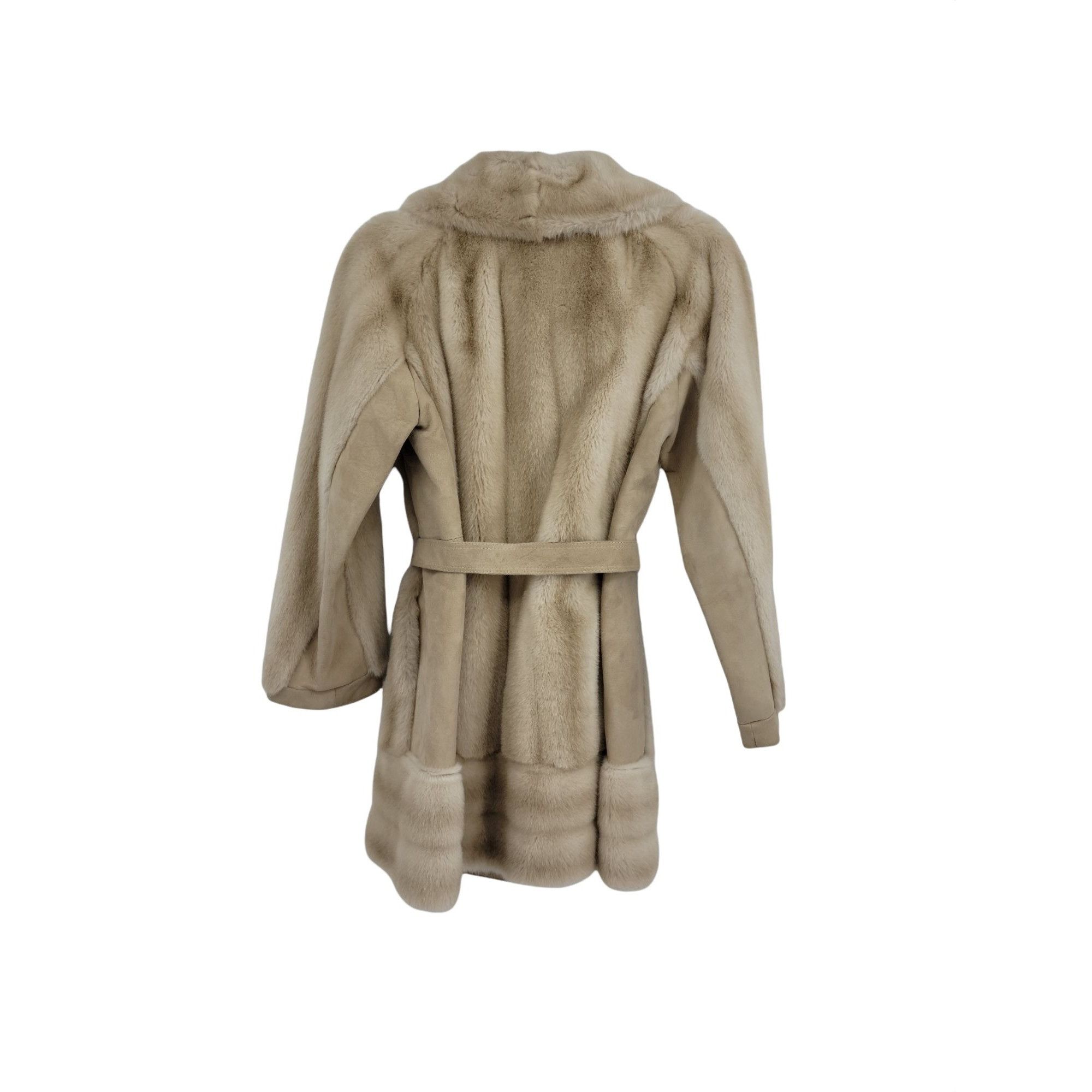 Vintage Vtg 60's Lilli Ann Vegan Faux Fur Penny Lane Coat Sz S Belte Size S / US 4 / IT 40 - 2 Thumbnail