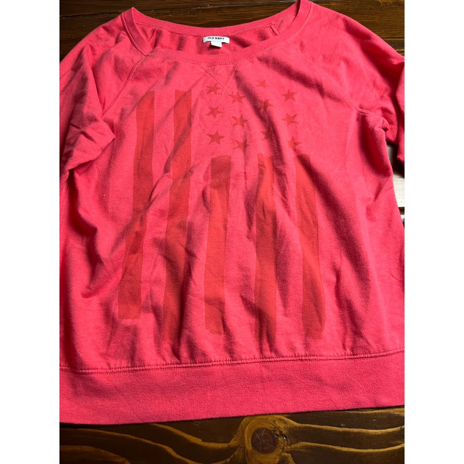 Old Navy Old Navy Sweater Women L Pink Patriotic 3/4 Sleeve Pullover Casual Shirt Size L / US 10 / IT 46 - 4 Thumbnail