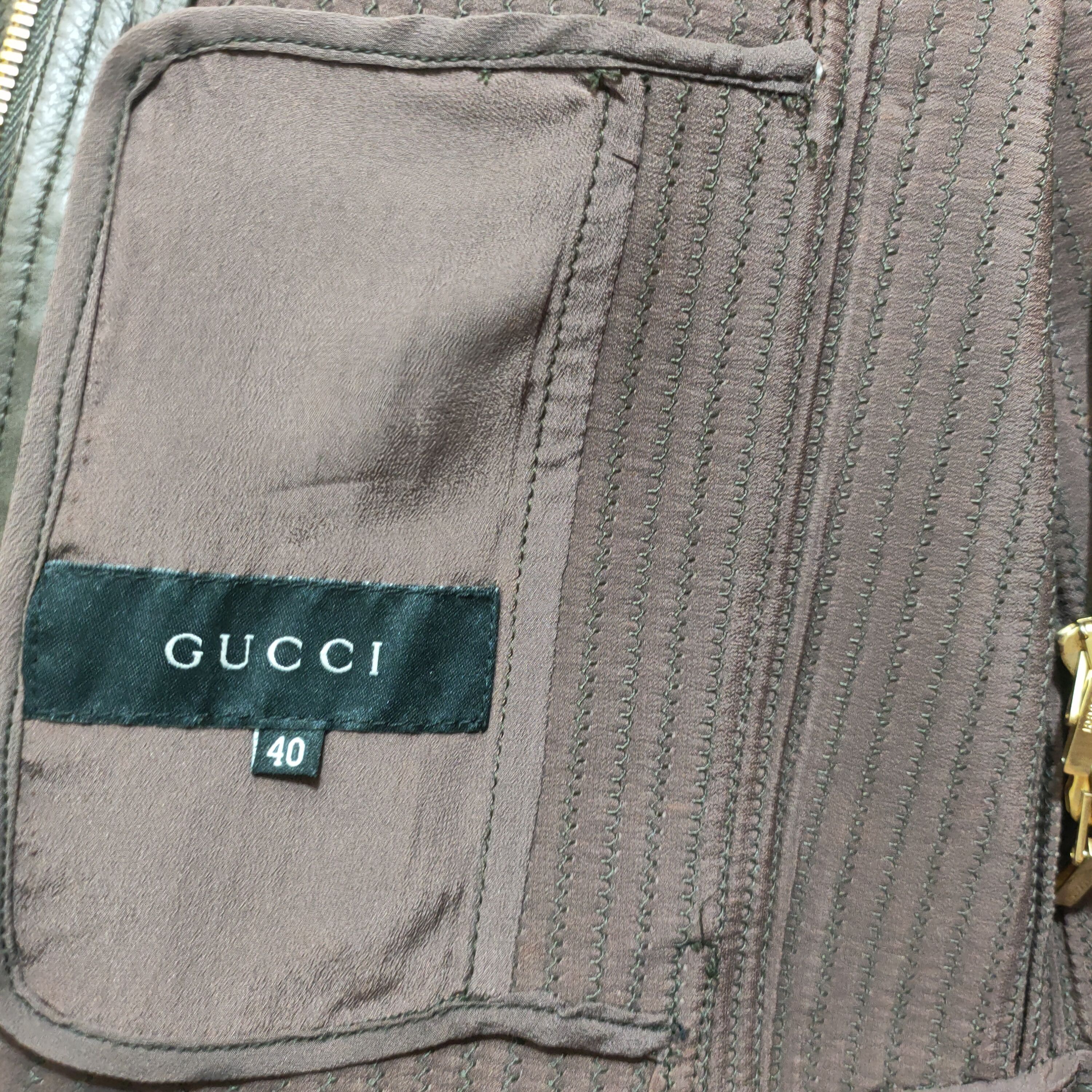 Gucci × Vintage Gucci Stitched Leather Jacket Size S / US 4 / IT 40 - 8 Thumbnail