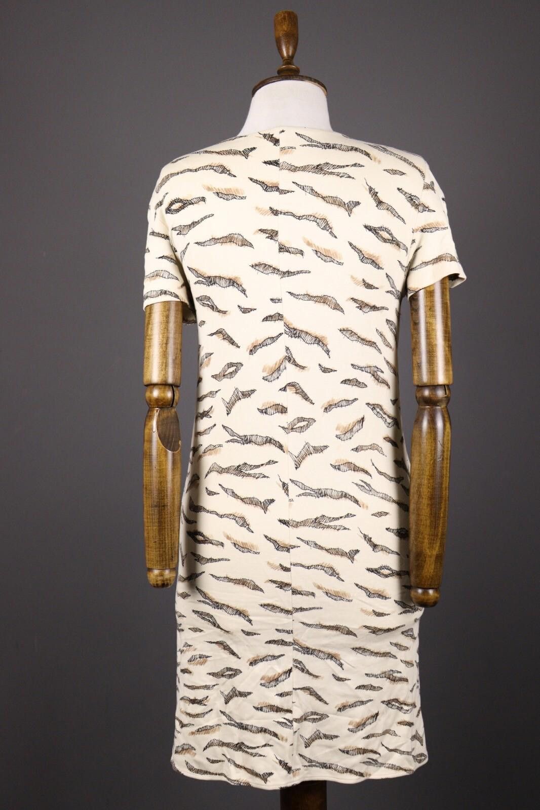 Designer Marc Cain Beige Animal 2 Pockets Knee Lenght Dress Size 2 Size M / US 6-8 / IT 42-44 - 5 Thumbnail