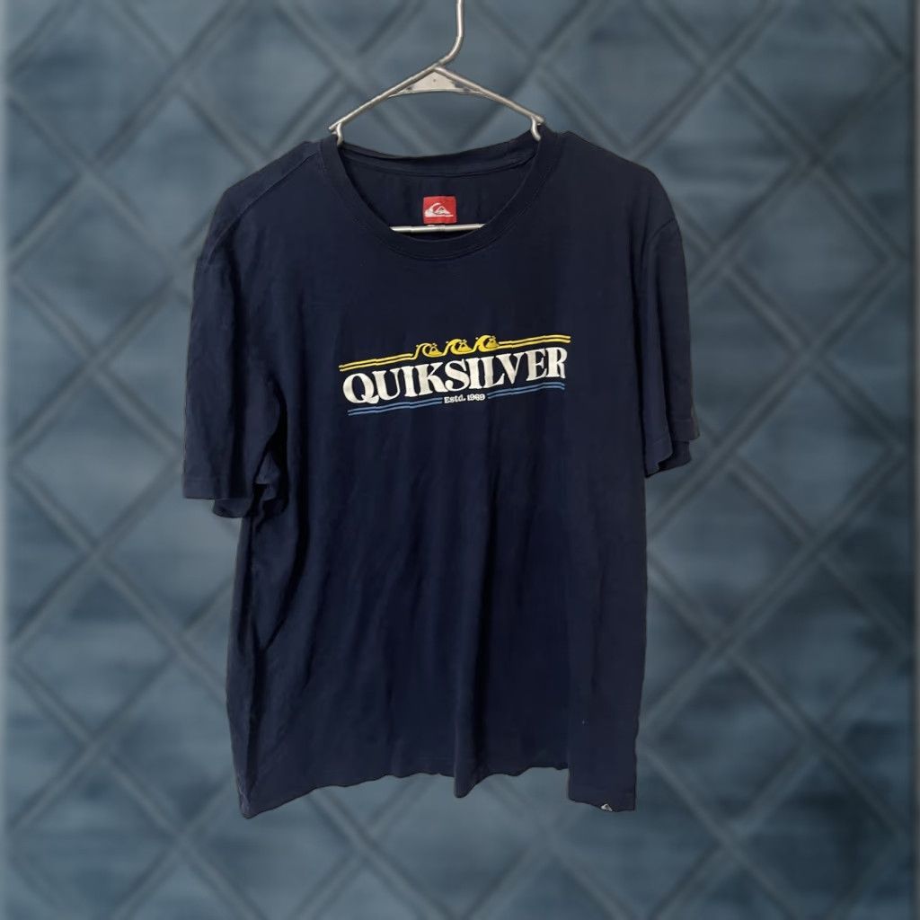 Quiksilver Quicksilver T-Shirt Men's Large Logo Blue Crew Neck Short Sleeve Cotton Polyester Graphic Tee Modern Size US L / EU 52-54 / 3 - 1 Thumbnail