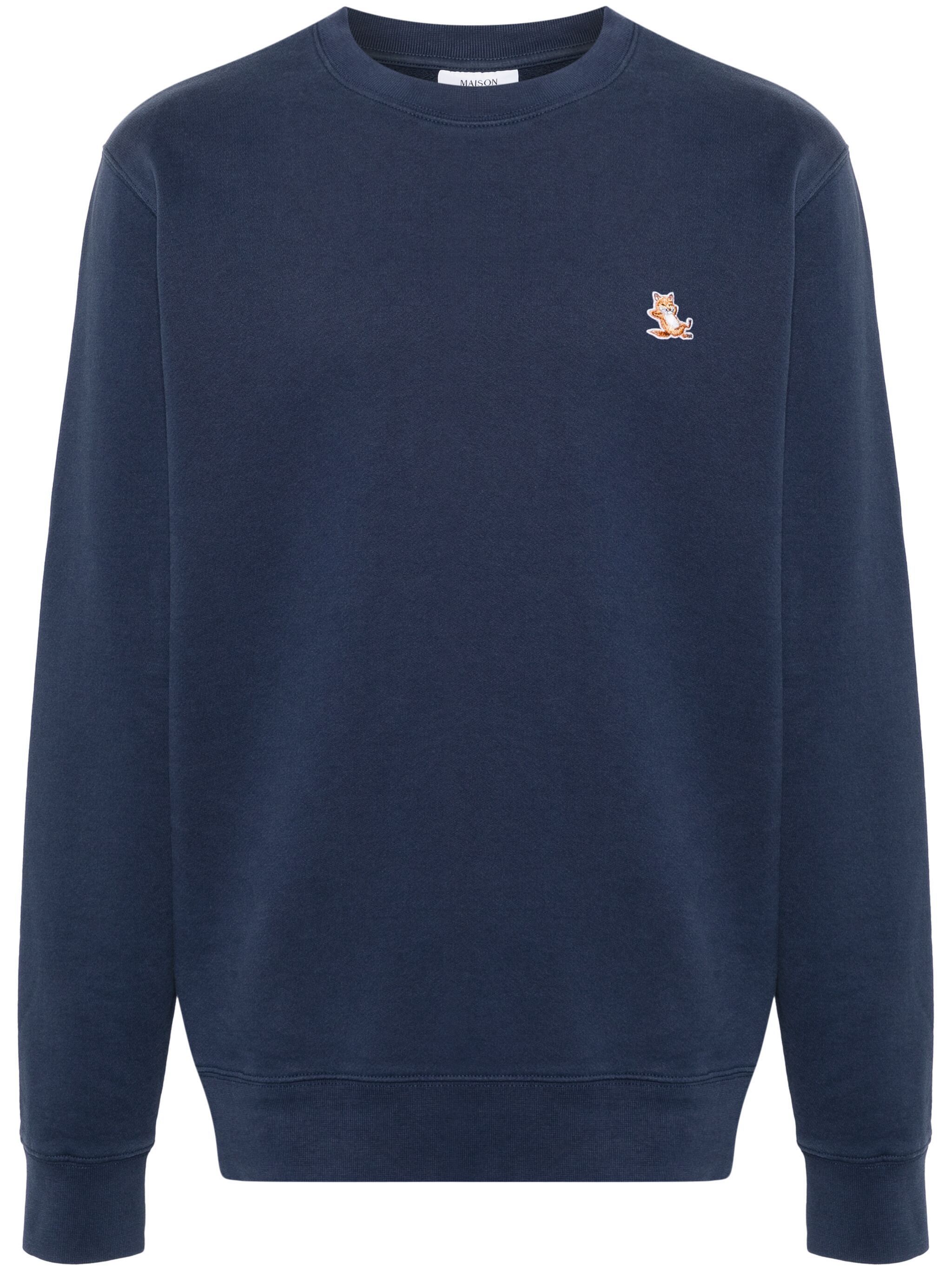 o1s22i1n1124 Chillax Fox Patch Sweatshirt in Blue