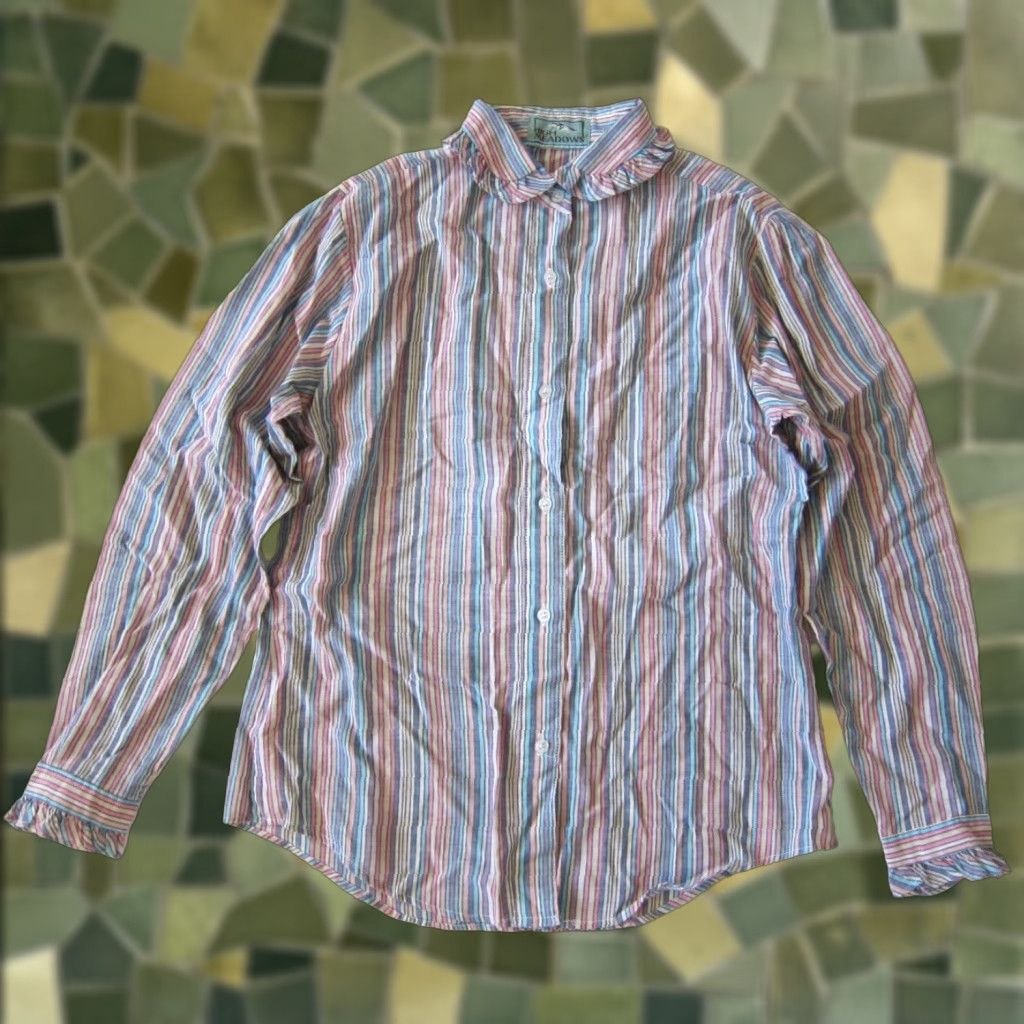 Vintage VINTAGE High Meadows Blouse Shirt Pink Stripe Long Sleeve Button M-L Womens Size M / US 6-8 / IT 42-44 - 1 Thumbnail