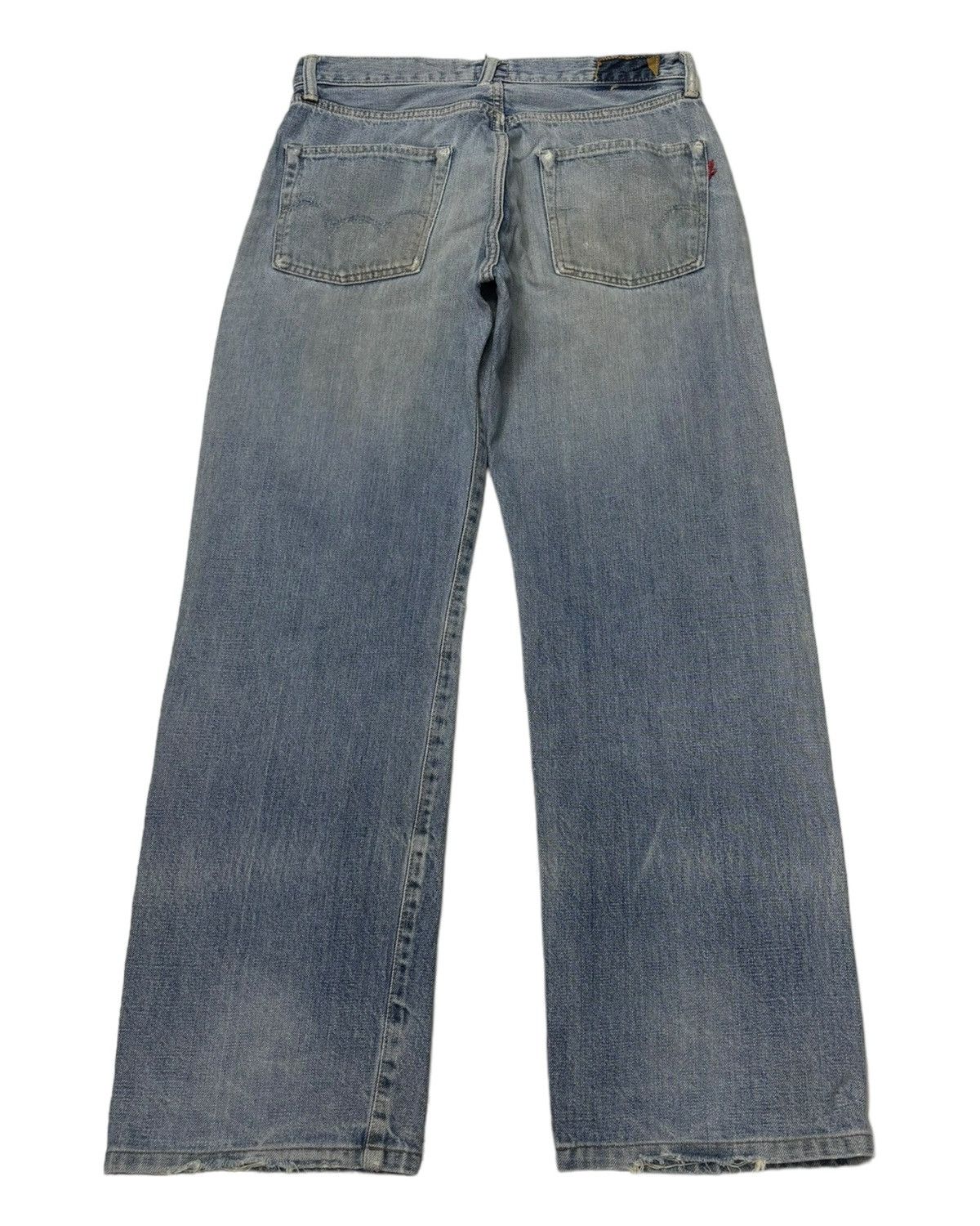 Kapital VINTAGE EDWIN 505 SXR SELVEDGE BLUE WASH DISTRESS DENIM JEAN Size US 30 / EU 46 - 4 Thumbnail