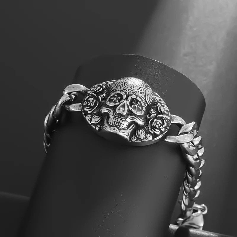 Jewelry × Vintage Vintage Goth Evil Skull Bracelet Size ONE SIZE - 4 Thumbnail