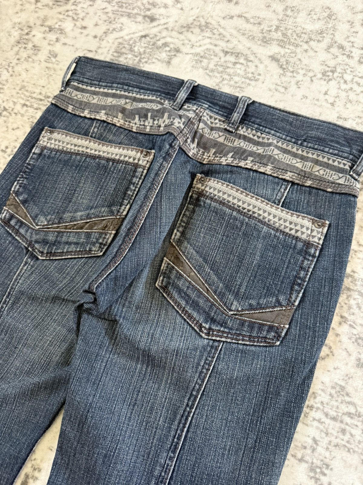 Japanese Brand Hideaways Nicole Japan Paneled Aztec Jeans Size US 30 / EU 46 - 14 Thumbnail