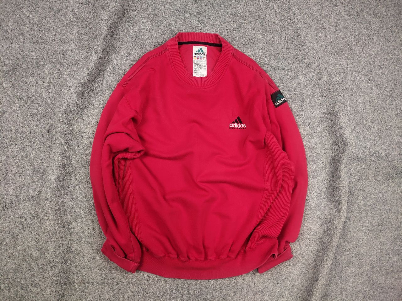 Adidas Vintage 90's Adidas Equipment Logo red Crew neck Sweatshirt Size US L / EU 52-54 / 3 - 1 Thumbnail