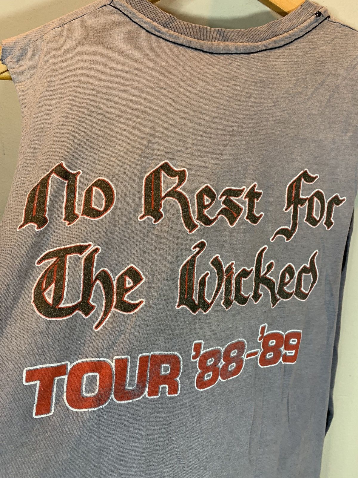 Band Tees × Ozzy Osbourne × Vintage RARE Vintage 80s Ozzy Osbourne No Rest For Wicked Tour Shirt Size US M / EU 48-50 / 2 - 4 Thumbnail