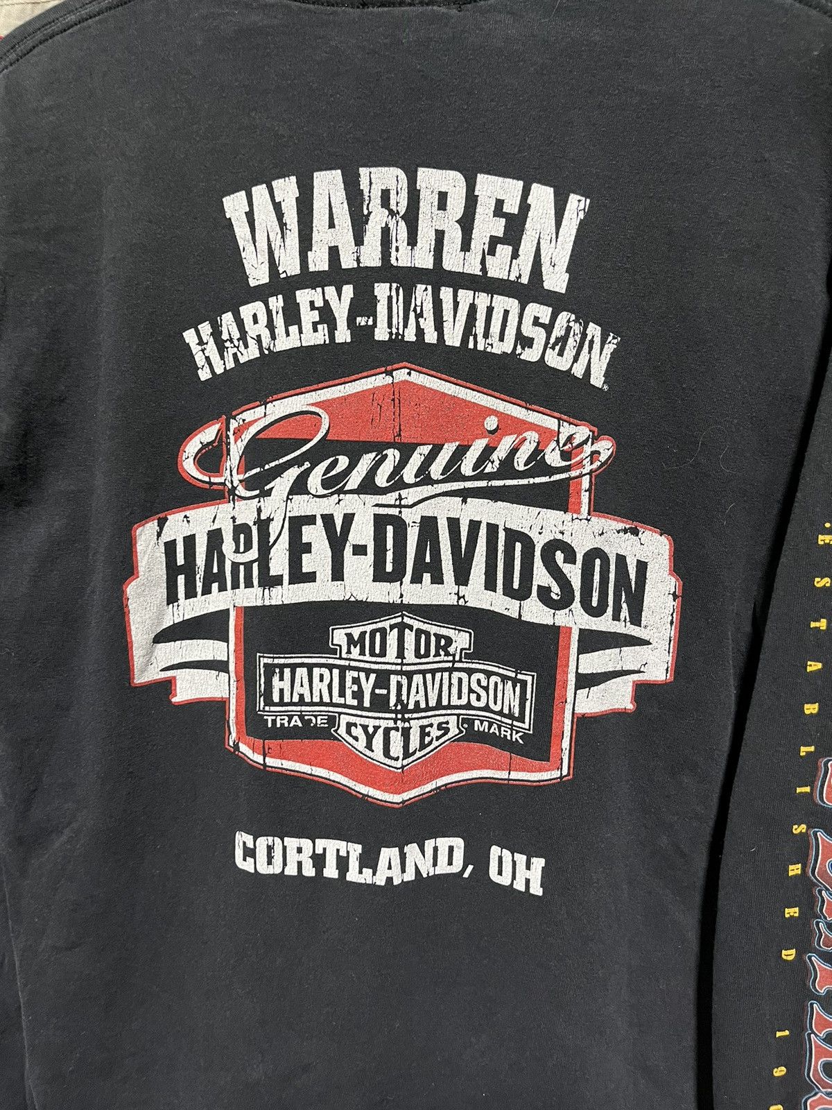 Harley Davidson × Vintage Crazy Vintage Y2K Harley Davidson Skull Biker Longsleeve Size US M / EU 48-50 / 2 - 8 Thumbnail