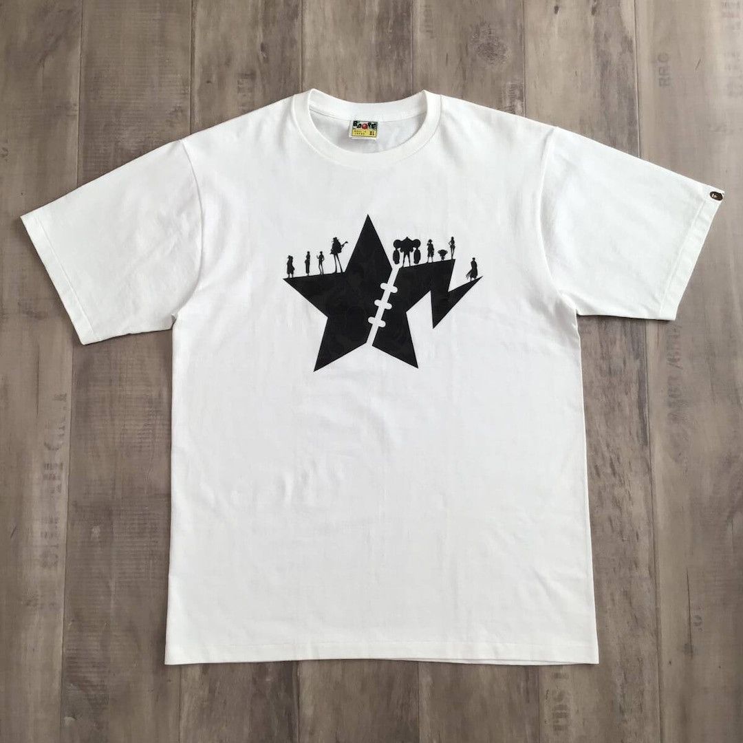 Bape BAPE × One piece BAPE STA silhouette T-shirt a bathing ape Size US XL / EU 56 / 4 - 1 Thumbnail