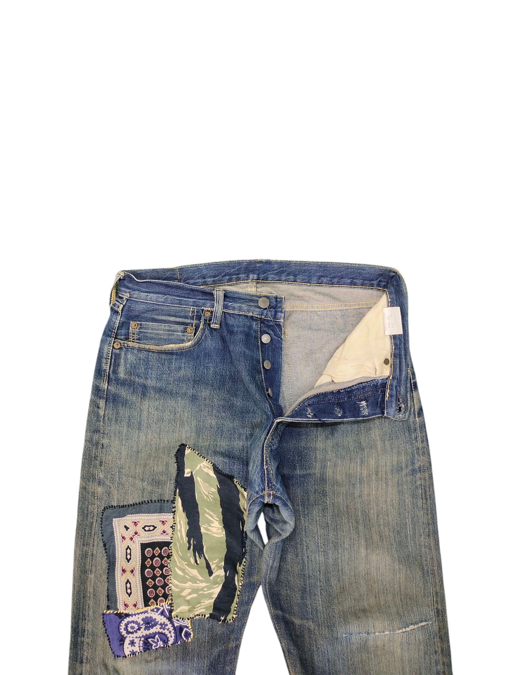 Studio D'Artisan 1990s Studio D' Artisan Selvedge Patchwork Distress Jeans Size US 32 / EU 48 - 7 Thumbnail