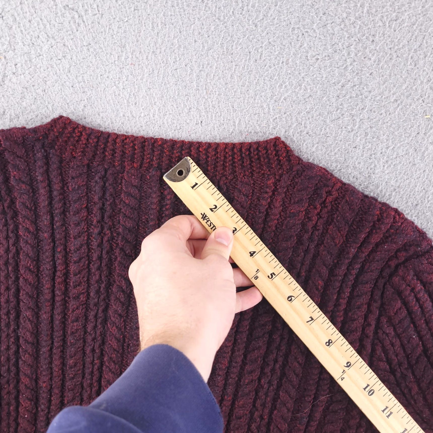 Vintage VINTAGE Wool Sweater Womens Small Red Thick Chunky-Knit Cardigan Size S / US 4 / IT 40 - 7 Thumbnail