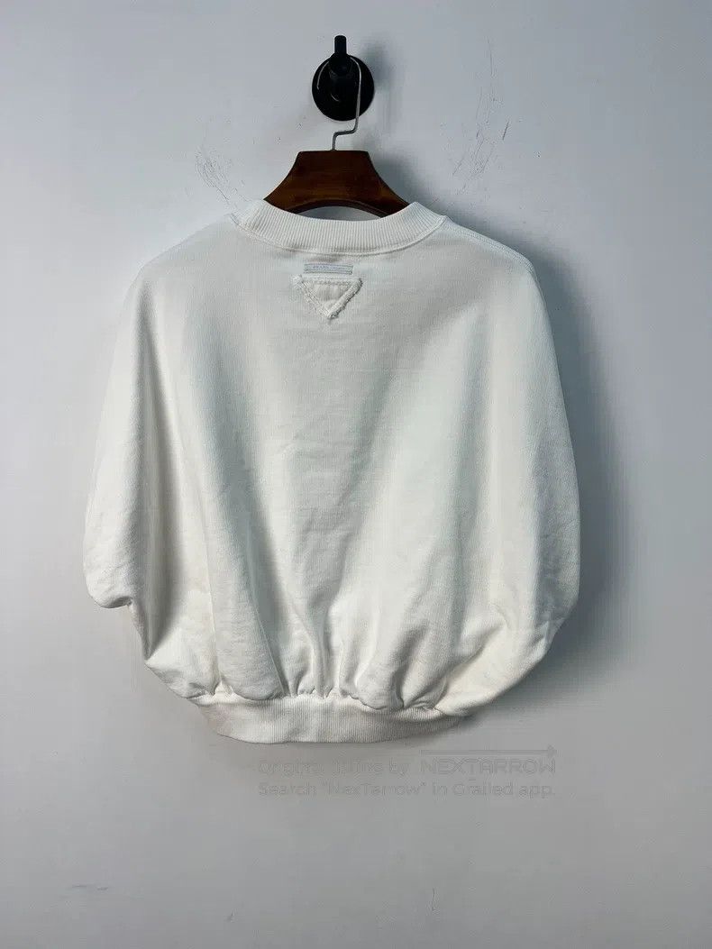 Prada Prada White triangle letter logo short-sleeved sweatshirt Size S / US 4 / IT 40 - 2 Thumbnail