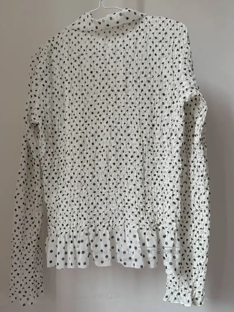 Issey Miyake Issey Miyake Black-White Polka Dot Ruched Ruffle Irregular Size M / US 6-8 / IT 42-44 - 3 Thumbnail