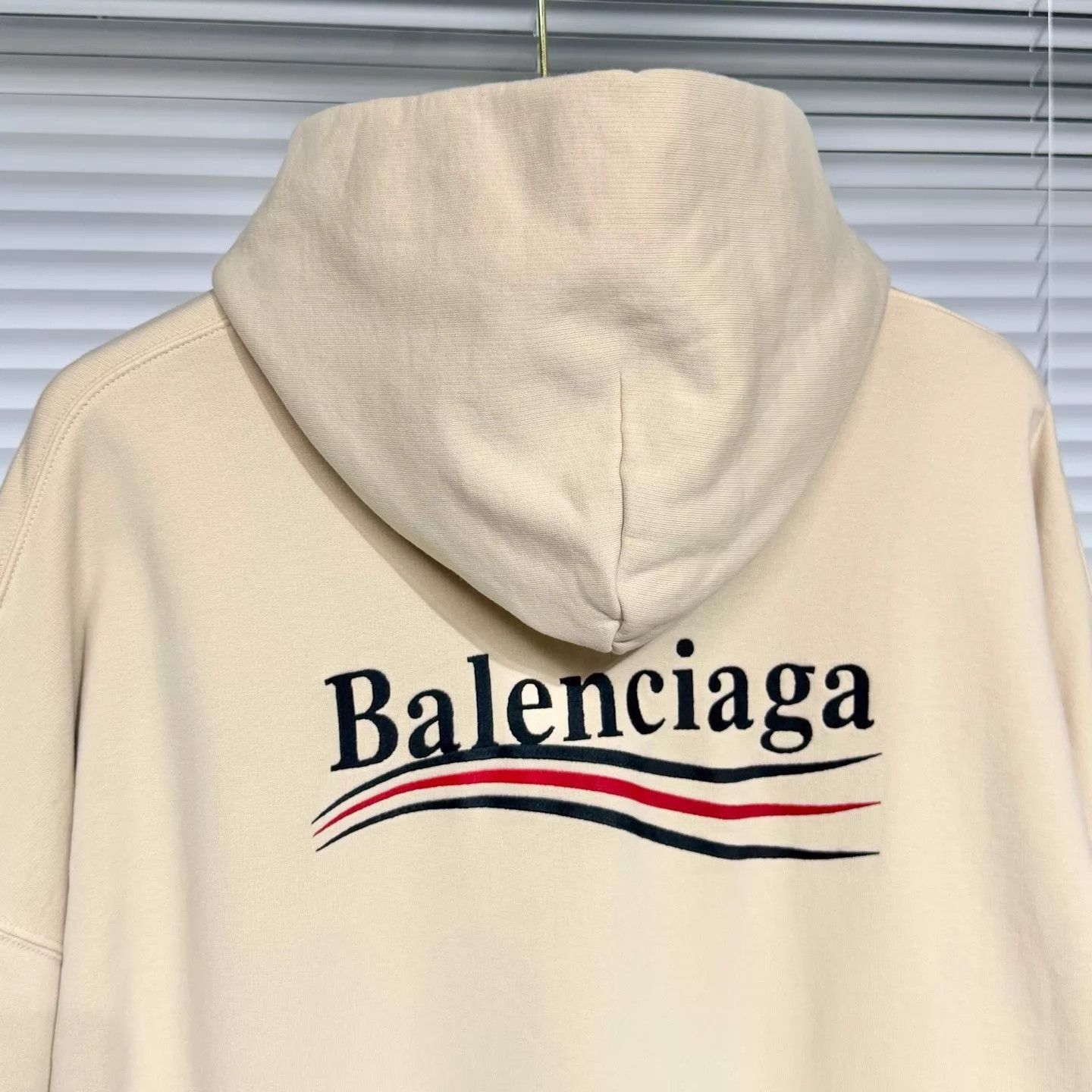 Balenciaga Beige Oversized Hoodie with Front Pocket - Size S Size US S / EU 44-46 / 1 - 5 Thumbnail