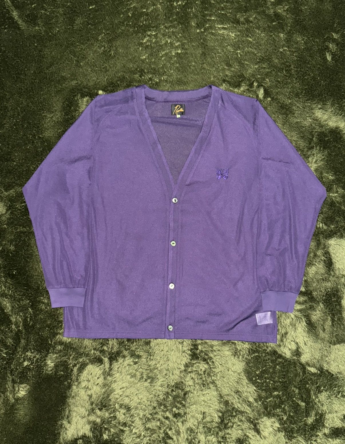 Needles [L] NEEDLES JAPAN poly v-neck cardigan purple Size US L / EU 52-54 / 3 - 1 Thumbnail