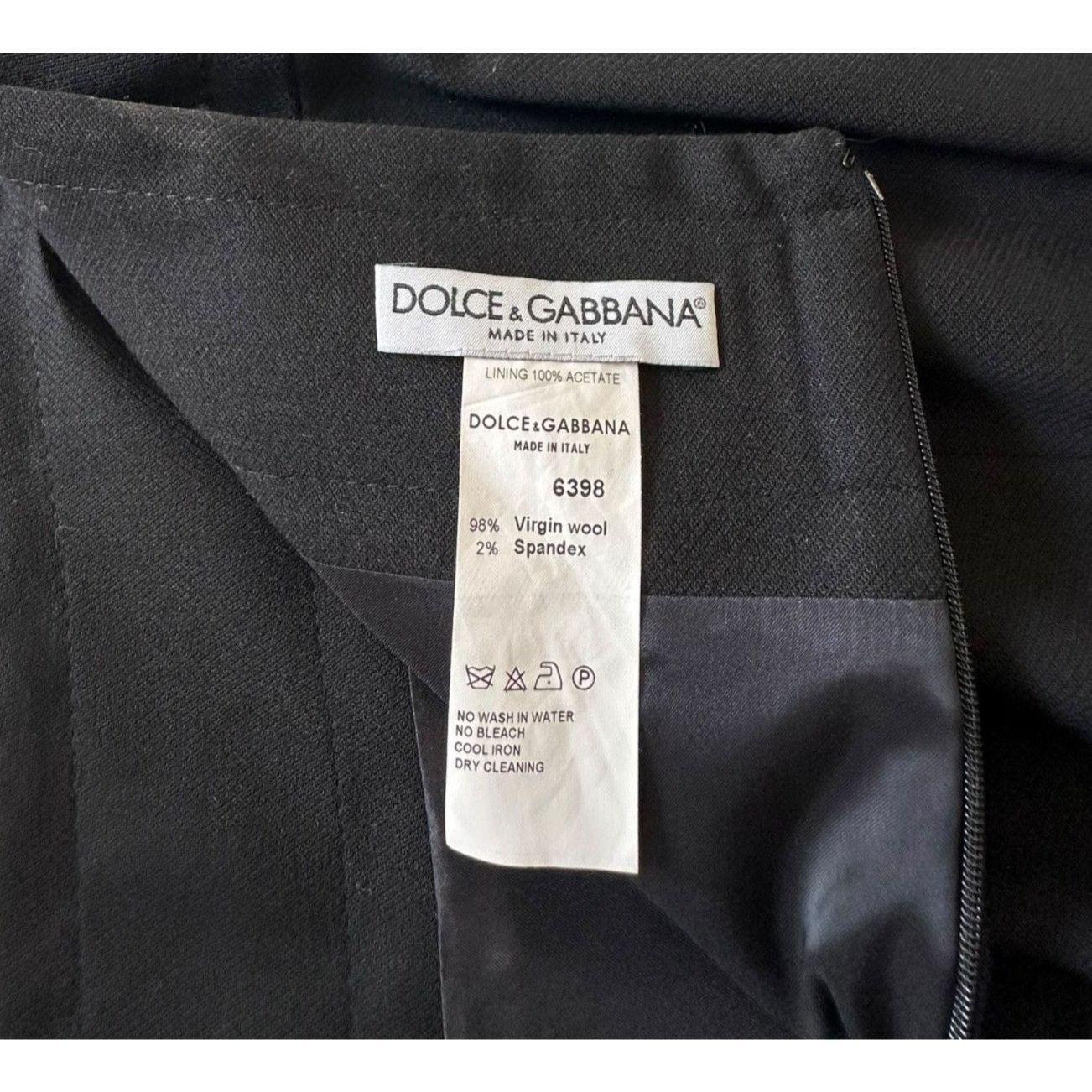 Dolce & Gabbana Dolce & Gabbana Black Virgin Wool Pencil Skirt IT 46 Size 32" / US 10 / IT 46 - 3 Thumbnail