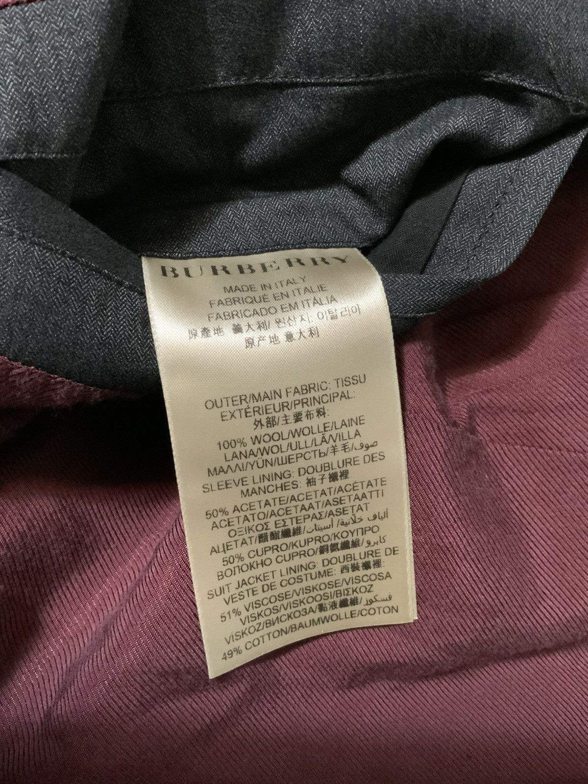 Burberry Burberry London Made In Italy Wool Two Button Blazer Jacket Size 52R - 13 Thumbnail