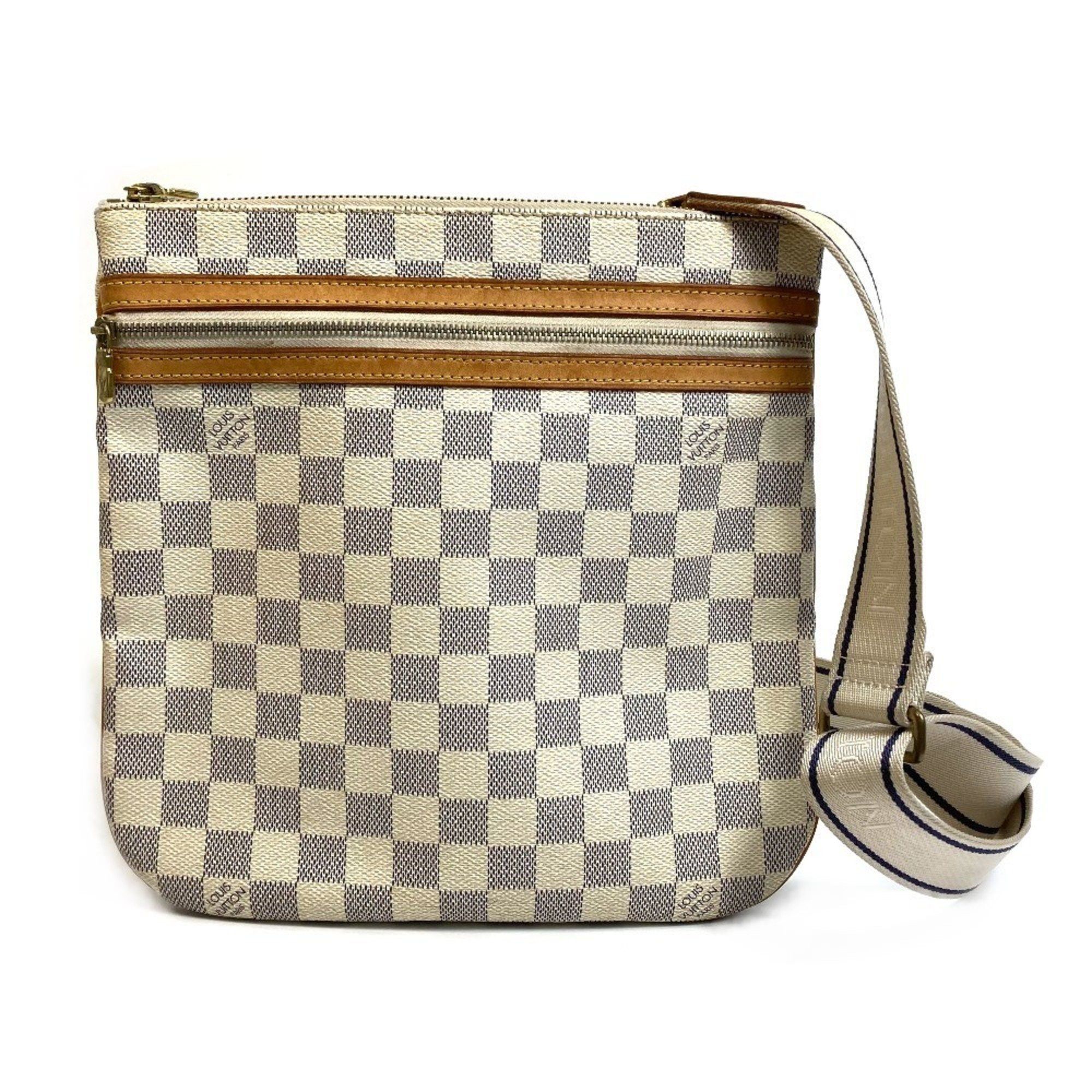 LOUIS VUITTON N51112 Damier Azur Pochette Bosphore Crossbody Shoulder Bag in Canvas Women's Azure White