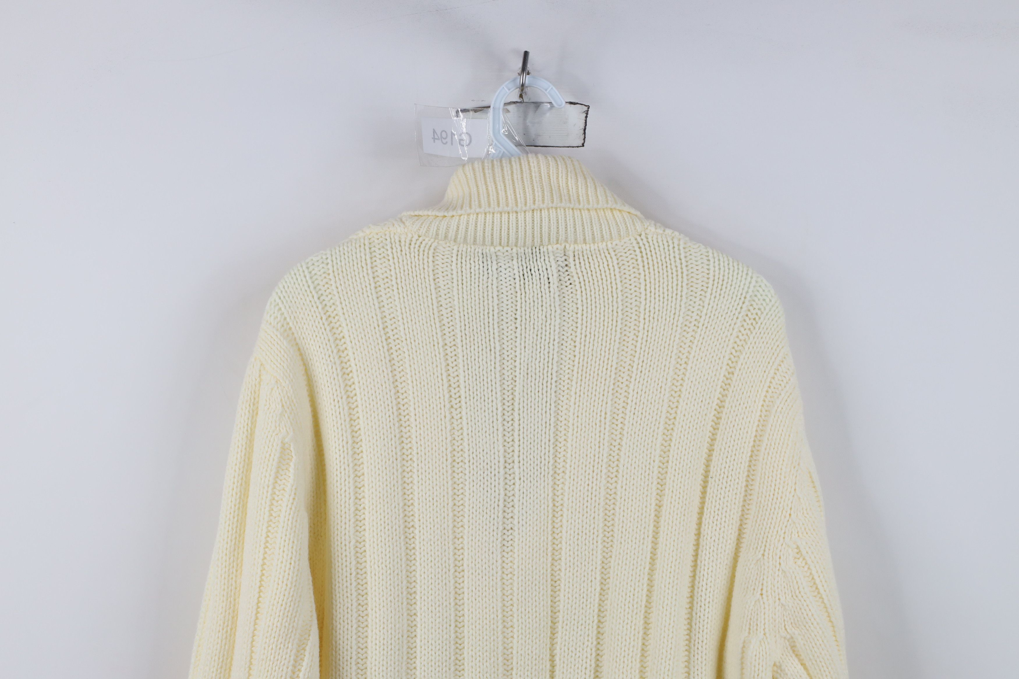Vintage Vintage 70s Streetwear Cable Knit Shawl Cardigan Sweater Size US L / EU 52-54 / 3 - 11 Thumbnail