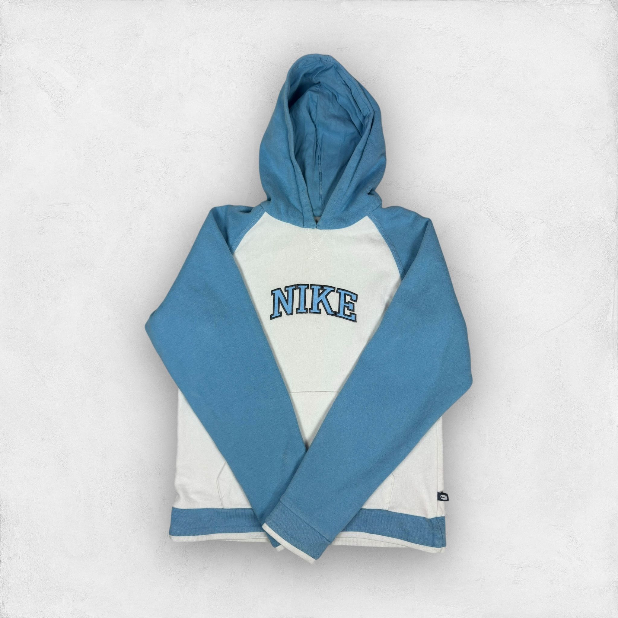 Nike × Vintage Nike Womens Spellout Fleece Lined Pullover Hoodie Large (14) Size L / US 10 / IT 46 - 1 Thumbnail