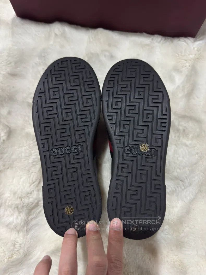 Gucci Guicci Thick Sole Black Red Casual Shoes Size US 4.5 / IT 34.5 - 5 Thumbnail